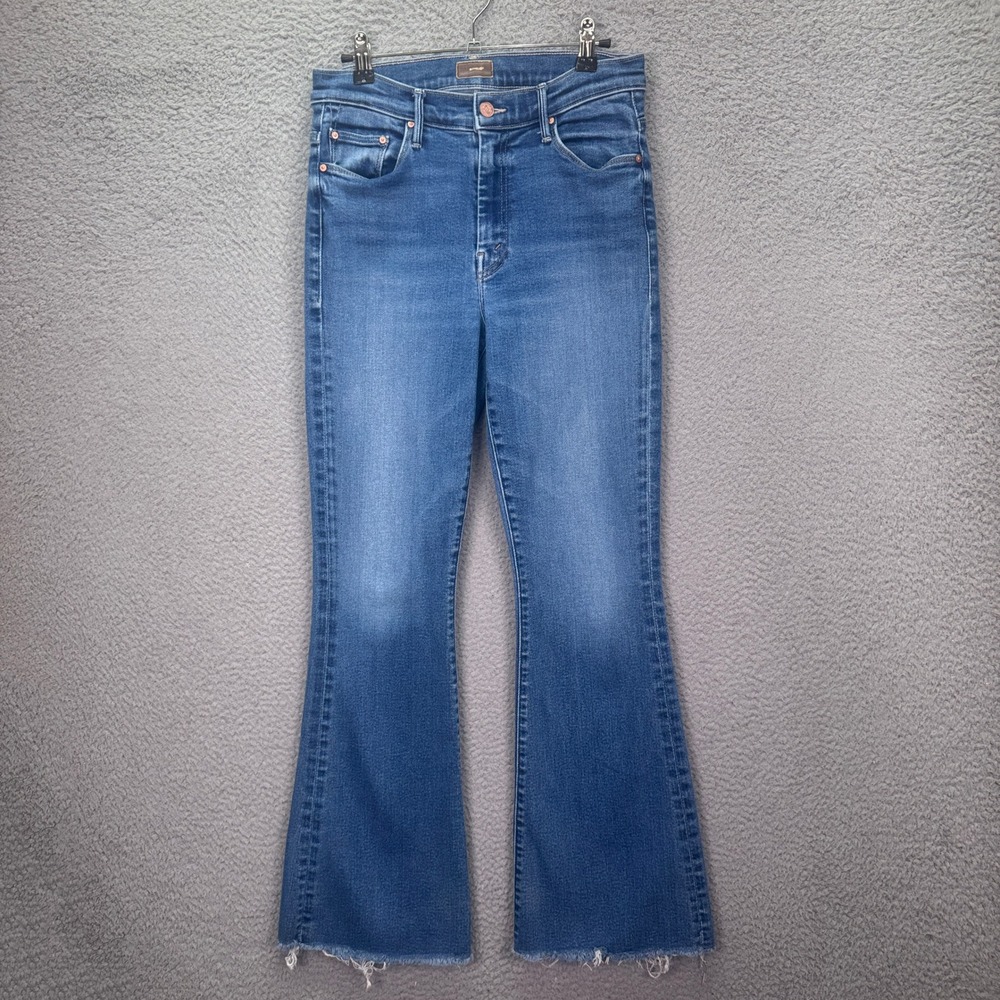 Mother Jeans Womens 29 Blue The Weekender Fray Flare Raw Hem Boho Preppy Retro